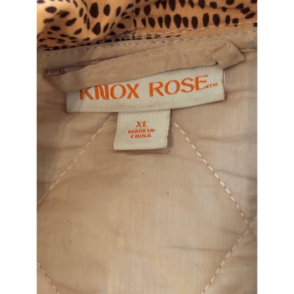 KNOX ROSE Quilted Kimono Jacket Beige Floral Print Belted Lightweight Women's XL - Picture 5 of 5